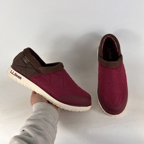 LLBean primaloft women's size 9 maroon hard bottom comfort minimalist slippers - Picture 1 of 11